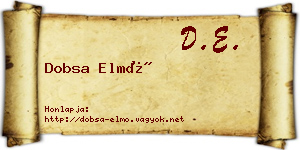 Dobsa Elmó névjegykártya